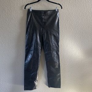 Vintage ANN TAYLOR Leather Pants Women’s 2 Black High Rise